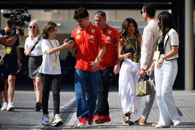 December 6, 2024, Abu Dhabi, United Arab Emirates: Charles Leclerc of Ferrari arrives in the paddock ahead of Formula 1 Abu Dhabi Grand Prix at Yas Marina Circuit on December 6th, 2024 in Abu Dhabi, United Arab Emirates. Abu Dhabi United Arab Emirates - ZUMAz156 0783530348st Copyright: xBeataxZawrzelx