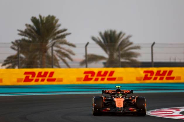 Lando Norris of Great Britain and McLaren in action track, Practice, F1 Grand Prix of Abu Dhabi, Yas Marina Circuit on 06 December 2024 in Abu Dhabi, United Arab Emirates Photo by Diogo Cardoso DeFodi Images Lando Norris of Great Britain and McLaren in action on track, Practice, F1 Grand Prix of Abu Dhabi, Yas Marina Circuit on December 6, 2024 in Abu Dhabi, United Arab Emirates Photo by Diogo Cardoso DeFodi Images Defodi 645 f1abu20241206 115 Defodi-645
