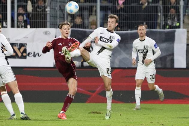 06 12 2024, Football, Men, 2 Bundesliga, Season 2024 2025, SV 07 Elversberg 1 FC Nuernberg, Tom Zimmerschied SV 07 Elversberg , Caspar Jander 1 FC Nuernberg Elversberg Ursapharm Arena an der Kaiserlinde Saarland Germany EN Copyright: xSebastianxBachx
