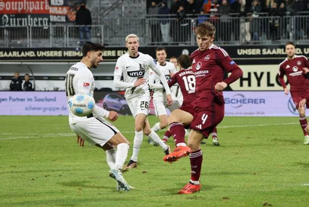 06 12 2024, Football, Men, 2 Bundesliga, Season 2024 2025, SV 07 Elversberg 1 FC Nuernberg, Muhammed Damar SV 07 Elversberg , Finn Jeltsch 1 FC Nuernberg Elversberg Ursapharm Arena an der Kaiserlinde Saarland Germany EN Copyright: xSebastianxBachx