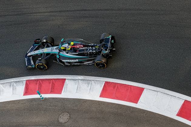Lewis Hamilton (GBR) - Mercedes-AMG PETRONAS F1 Team - Mercedes W15 - Mercedes E Performance during Saturday session of Formula 1 Etihad Airways Abu Dhabi Grand Prix 2024, Yas Marina, Abu Dhabi 6-8 December 2024 Formula 1 Etihad Airways Abu Dhabi Grand Prix 2024