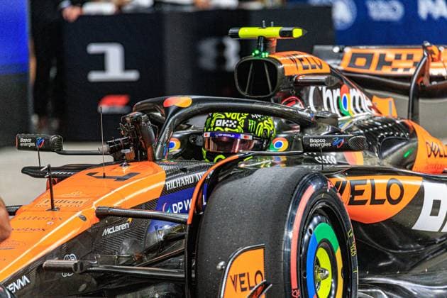 Lando Norris (GBR) - McLaren Formula 1 Team - McLaren MCL38 - Mercedes during Saturday session of Formula 1 Etihad Airways Abu Dhabi Grand Prix 2024, Yas Marina, Abu Dhabi 6-8 December 2024 Formula 1 Etihad Airways Abu Dhabi Grand Prix 2024