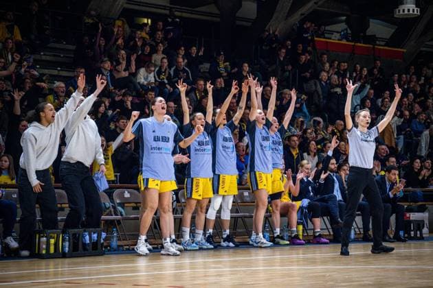 Basketball Berlin 07 12 2024 Season 2024 2025 Toyota DBBL 1 Bundesliga Women, Women Alba Berlin Saarlouis Royals Jubel Alba
