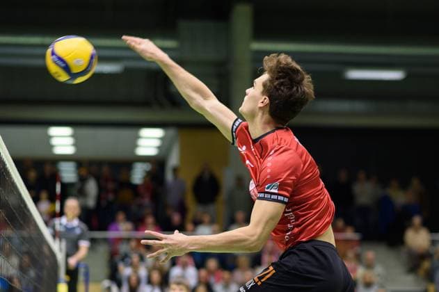 tDavid Dornauf TV Rottenburg, 05 in attack TV Rottenburg vs TuS Kriftel, Volleyball, 2 Bundesliga Sued, 10 Matchday, Season 2024 2025, 07 12 2024, TV Rottenburg vs TuS Kriftel, Volleyball, 2 Bundesliga Sued, 10 Matchday, Season 2024 2025, 07 12 2024 Rottenburg Copyright: xEibner-Pressefoto RalphxKunzex EP_RKE