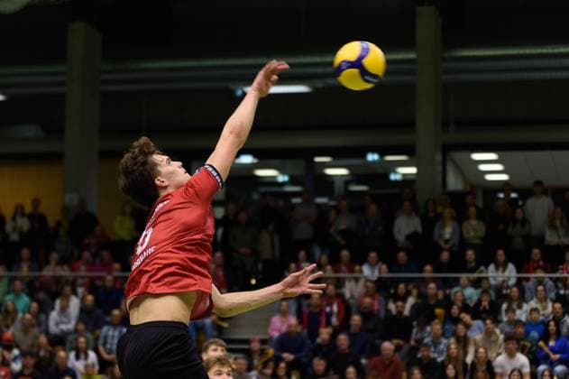David Dornauf TV Rottenburg, 05 in attack TV Rottenburg vs TuS Kriftel, Volleyball, 2 Bundesliga Sued, 10 Matchday, Season 2024 2025, 07 12 2024, TV Rottenburg vs TuS Kriftel, Volleyball, 2 Bundesliga Sued, 10 Matchday, Season 2024 2025, 07 12 2024 Rottenburg Copyright: xEibner-Pressefoto RalphxKunzex EP_RKE