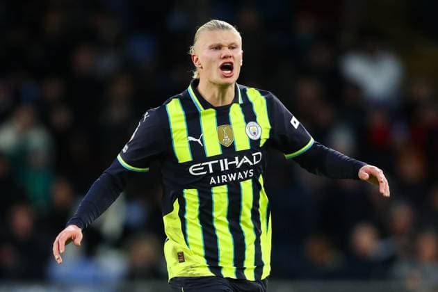 Premier League Crystal Palace v Manchester City Erling Haaland of Manchester City reacts during the Premier League match Crystal Palace vs Manchester City at Selhurst Park, London, United Kingdom, 7th December 2024 (Photo by Izzy Poles News Images) London Selhurst Park Greater London United Kingdom Copyright: xIzzyxPoles NewsxImagesx