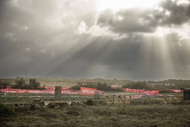 Radsport, Cyclocross, UCI Weltcup in Cabras, Sturm im Vorfeld der Rennen illustration picture of the storm damage before the men s elite race of the World Cup cyclocross cycling event in Cabras, Sardinia, stage 3 (out of 12) of the UCI World Cup cyclocross competition, Sunday 08 December 2024. DAVIDxPINTENS  x107633549x