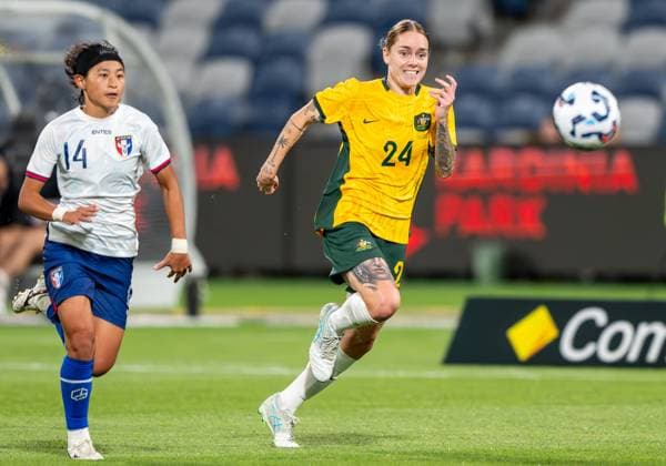 Farewell game for Australia s Clare Polkinghorne. Australia 6 - Chinese Taipei 0 in Geelong, Australia - 07 Dec 2024 Australia s Sharn Freier seen in action during the friendly game opposing the Matildas to Chinese Taipei. Farewell game for Australia s Clare Polkinghorne. Final score Australia 6 - Chinese Taipei 0. Geelong Australia Copyright: xOlivierxRachonx xSOPAxImagesx Matildas2024-GMBHA-49309-olivierrachon