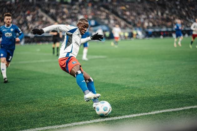 Soccer Men Season 2024 2025 2 Soccer Bundesliga 15 Matchday Hamburger SV vs SV Darmstadt 98 08 12 2024 Jean Luc Dompe 7, HSV Hamburg Volksparkstadion Hamburg Germany