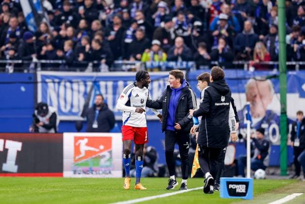 Hamburg, 8 December 2024 Football, 2 Bundesliga 2024 25, Hamburger SV SV Darmstadt 98 Bakery Jatta Hamburger SV, 18 , Merlin Polzin Hamburger SV, Coach DFL REGULATIONS PROHIBIT ANY USE OF PHOTOGRAPHS AS IMAGE SEQUENCES AND OR QUASI VIDEO