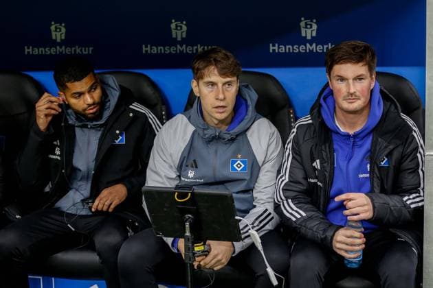 Co-coach Richard Krohn Loic Fave Interim coach Merlin Polzin HSV Darmstadt Germany , Hamburg , Volksparkstadion , Football , 2 Bundesliga , Hamburger SV SV Darmstadt 98