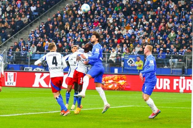 GER,Hamburg, Fußball, DFB, Hamburger SV vs SV Darmstadt 98 , im Hamburger Volksparkstadion , 08 12 2024 , v l Sebastian Schonlau Hamburger SV , Bakery Jatta Hamburger SV DFL regulations prohibit any use of photographs as image sequences and or quasi video Copyright: HMBxMedia FernandoxSoares