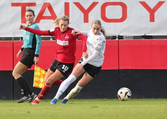 08 12 2024 Soccer Season 2024 2025 2 Women Soccer Bundesliga 12 Matchday 1 FC Nürnberg FCN Club Clubfrauen FSV Gütersloh 2009 Sportfoto Zink DaMa xdaxmax Medina Desic 10, 1 FC Nürnberg FCN Merle Hokamp 13, FSV Gütersloh