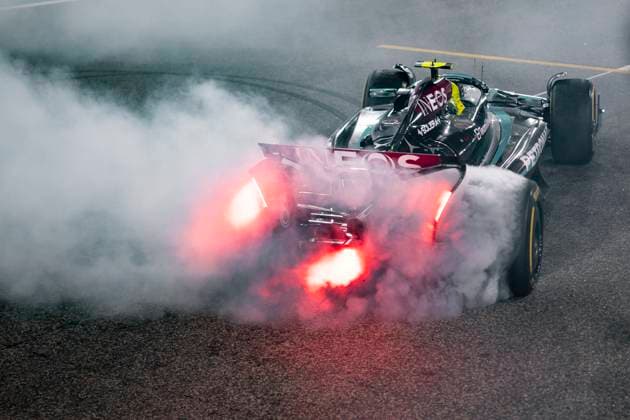December 8, 2024, Abu Dhabi, United Arab Emirates: British driver LEWIS HAMILTON (Mercedes-AMG F1 Team) celebrates in his car after the 2024 FIA Formula 1 Abu Dhabi Grand Prix at Yas Marina Circuit in Abu Dhabi, United Arab Emirates. Abu Dhabi United Arab Emirates - ZUMAg147 20241208_fap_g147_044 Copyright: xJamesxGasperottix