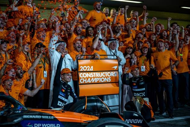 ABU DHABI, UNITED ARAB EMIRATES: Lando Norris, racing for the McLaren F1 team during the 2024 Formula 1 Abu Dhabi Grand Prix at the Yas Marina Circuit in Abu Dhabi, United Arab Emirates