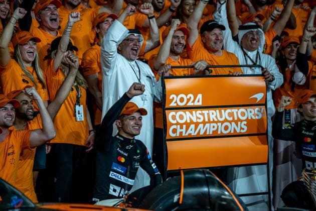 ABU DHABI, UNITED ARAB EMIRATES: Lando Norris, racing for the McLaren F1 team during the 2024 Formula 1 Abu Dhabi Grand Prix at the Yas Marina Circuit in Abu Dhabi, United Arab Emirates