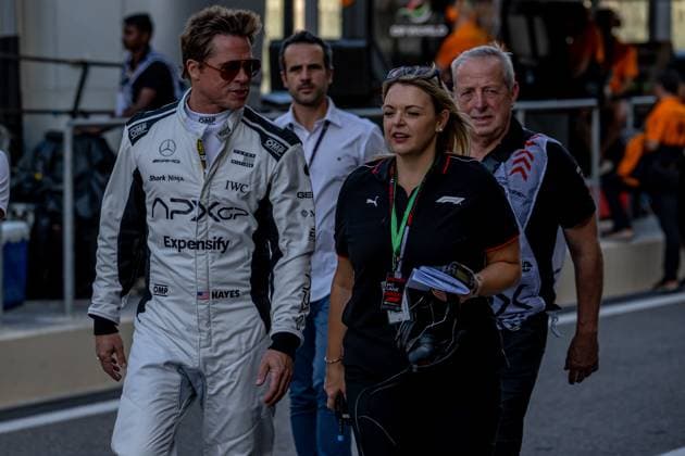 ABU DHABI, UNITED ARAB EMIRATES: Brad Pitt, famous movie star, at the 2024 Formula 1 Abu Dhabi Grand Prix at the Yas Marina Circuit in Abu Dhabi, United Arab Emirates.
