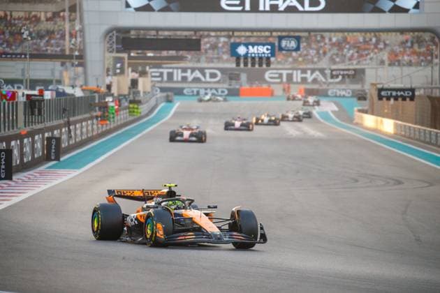 December 8, 2024, Yas Marina, Rieti, Abu Dhabi: Lando Norris (GBR) - McLaren Formula 1 Team - McLaren MCL38 - Mercedes..during Race Day, Sunday of Formula 1 Etihad Airways Abu Dhabi Grand Prix 2024, Yas Marina, Abu Dhabi 6-8 December 2024 Yas Marina Abu Dhabi - ZUMAm217 20241208_zsp_m217_045 Copyright: xAlessioxDexMarcox