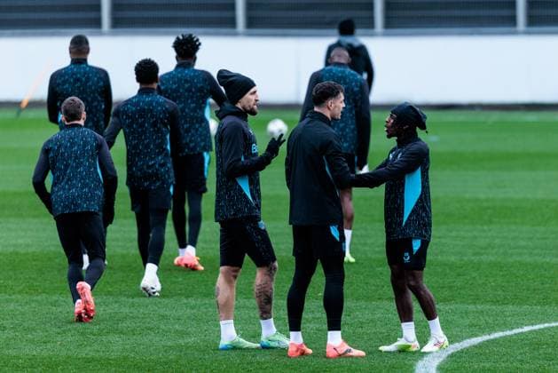 UEFA Champions League final training Bayer 04 Leverkusen 09 12 2024 Granit Xhaka Bayer 04 Leverkusen, 34 albert with Jeremie Frimpong Bayer 04 Leverkusen, 30 around UEFA Champions League final training Bayer 04 Leverkusen before the match against Inter Milan, Leverkusen, BayArena on 09 12 2024 Copyright: xBEAUTIFULxSPORTS Wunderlx