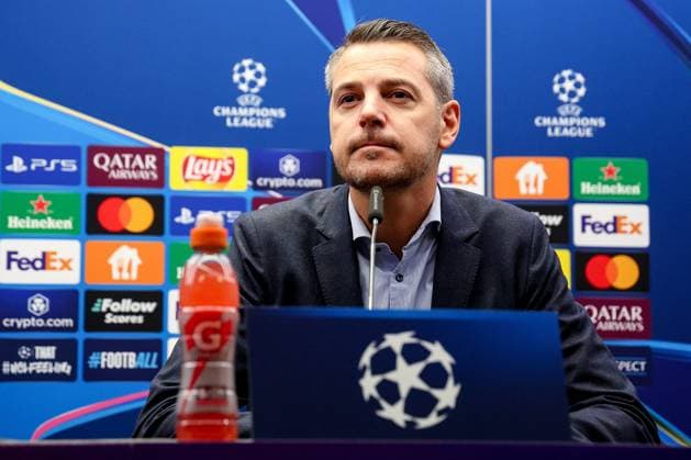 Club Brugge v Sporting CP - UEFA Champions League Media Activities 09 12 2024 BRUGGE, BELGIUM - DECEMBER 09 : Willem Kirsten Communications Director of Club Brugge talking to the press during a press conference, PK, Pressekonferenz ahead of the UEFA Champions League 2024 25 League Phase MD6 match between Club Brugge and Sporting CP on December 9, 2024 in Brugge, Belgium, 09 12 2024 Brugge Belgium  Copyright: xTomasxSiskx