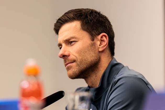 UEFA Champions League final training Bayer 04 Leverkusen 09 12 2024 Xabi Alonso head coach Bayer 04 Leverkusen during the press conference UEFA Champions League final training Bayer 04 Leverkusen before the match against Inter Milan, Leverkusen, BayArena on 09 12 2024 Copyright: xBEAUTIFULxSPORTS Wunderlx