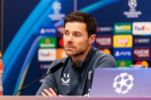 UEFA Champions League final training Bayer 04 Leverkusen 09 12 2024 Xabi Alonso head coach Bayer 04 Leverkusen during the press conference UEFA Champions League final training Bayer 04 Leverkusen before the match against Inter Milan, Leverkusen, BayArena on 09 12 2024 Copyright: xBEAUTIFULxSPORTS Wunderlx