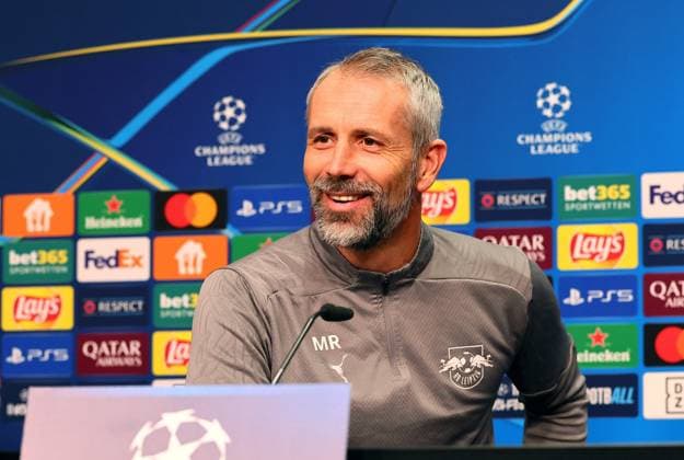 RB Leipzig press conference Champions League Leipzig, 09 12 2024, Red Bull Arena, Football, UEFA Champions League, Matchday 1, RB LEIPZIG vs ASTON VILLA FC on 10 12 2024 , Press conference RB Leipzig the day before the match , In the picture coach Marco Rose RB Leipzig , Picture Point