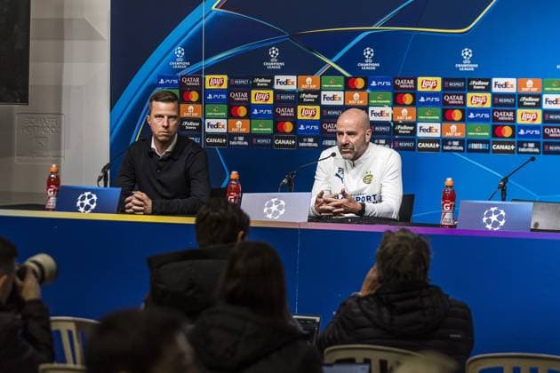 GUINGAMP, 09-12-2024. Stade de Roudourou. press conference, PK, Pressekonferenz Peter Bosz, prior to the match of thuesday. Press conference Peter Bosz  x26965929x Copyright: