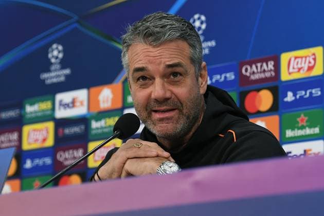Soccer Champions League international press conference Shakhtar Donetsk on 09 12 2024 at the Arena AufSchalke in Gelsenkirchen Marino Pusic Coach Head Coach Donetsk xRx