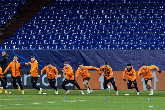 Press conference, FC Shakhtar Donetsk, 09 12 2024 FC Shakhtar Donetsk warming up Training, FC Shakhtar Donetsk, 09 12 2024 UEFA Champions League FC Shakhtar Donetsk FC Bayern Munich Arena AufSchalke, Gelsenkirchen Copyright: xBEAUTIFULxSPORTS Buriakovx