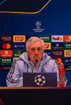 December 9, 2024, Bergamo, Italia: Real Madrid s Carlo Ancelotti during press conference, PK, Pressekonferenz on the eve of the UEFA Champions League soccer match between Atalanta BC and Real Madrid CF at Bergamo Stadium in Bergamo, Italy, 9 December 2024 Cordon Press 