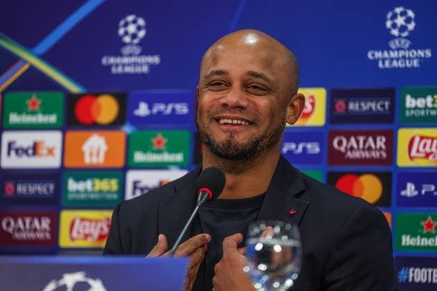 09 12 2024, Football, Season 2024 2025, Champions League, Matchday 6, Press conference FC Bayern Munich, Coach Vincent Kompany FC Bayern Munich Gelsenkirchen Veltins Arena NRW Germany xRHR PHOTO TRx Copyright: TimxRehbein RHR-FOTOx RHR-FOTO TR
