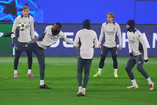 zduring the training session the day before the Uefa Champions League soccer match between Atalanta and Real Madrid a at the Gewiss Stadium in Bergamo, north Italy - Monday , December 9 , 2024. - Soccer .  Copyright: xSpada LaPressex