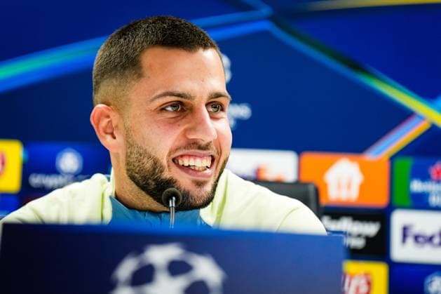 Champions League 2024-2025: press conference, PK, Pressekonferenz of Feyenoord Rotterdam - David Hancko of Feyenoord during the press conference of Feyenoord in preparation of the Champions League duel against AC Sparta Prague at Stadion Feijenoord De Kuip on 10 December 2024 in Rotterdam, The Netherlands. Copyright: xYannickxVerhoevenx