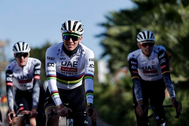 Tadej Pogacar Rides In Pre-season Tadej Pogacar is at the UAE Emirates Cycling Team pre-season training camp in Benidorm, Spain, on December 10, 2024. Benidorm Spain  Copyright: xJosexMiguelxFernandezx originalFilename:fernandezdevelascosanz-uaeemira241210_np67m.jpg