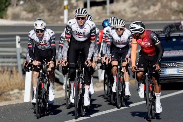 Tadej Pogacar Rides In Pre-season Tadej Pogacar is at the UAE Emirates Cycling Team pre-season training camp in Benidorm, Spain, on December 10, 2024. Benidorm Spain  Copyright: xJosexMiguelxFernandezx originalFilename:fernandezdevelascosanz-uaeemira241210_npFbB.jpg