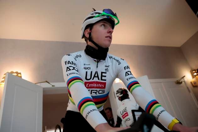 Tadej Pogacar Rides In Pre-season Tadej Pogacar is at the UAE Emirates Cycling Team pre-season training camp in Benidorm, Spain, on December 10, 2024. Benidorm Spain  Copyright: xJosexMiguelxFernandezx originalFilename:fernandezdevelascosanz-uaeemira241210_nplbI.jpg