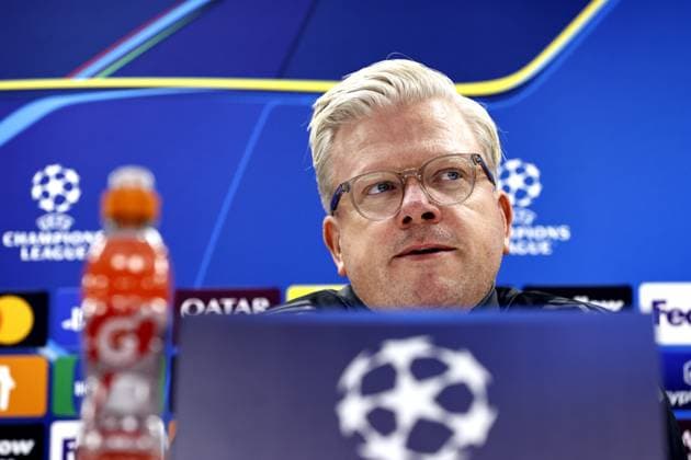 ROTTERDAM - Sparta Prague coach Lars Friis during a press conference, PK, Pressekonferenz at the Kuip prior to the Champions League match against Feyenoord. ANP MAURICE VAN STEEN xVIxANPxSportx xxANPxIVx 515391642 originalFilename: 515391642.jpg