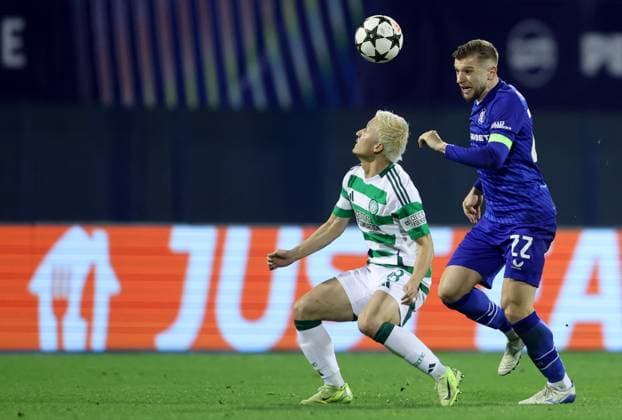 GNK Dinamo v Celtic FC - UEFA Champions League 2024 25 League Phase MD6 ZAGREB, CROATIA - DECEMBER 10: Daizen Maeda of Celtic and Stefan Ristovski of Dinamo Zagreb in action during UEFA Champions League League Phase MD6 match between Dinamo Zagreb and Celtic at Stadion Maksimir on December 10, 2024 in Zagreb, Croatia.  SanjinxStrukic PIXSELL