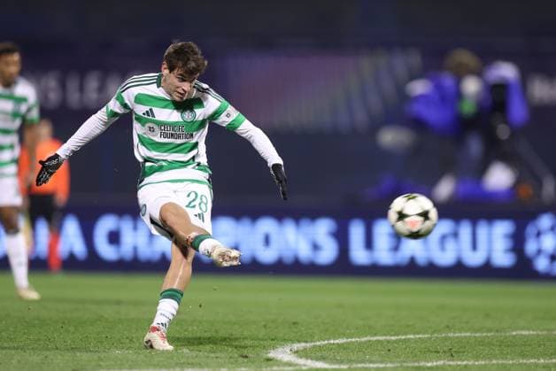 GNK Dinamo v Celtic FC - UEFA Champions League 2024 25 League Phase MD6 ZAGREB, CROATIA - DECEMBER 10: Paulo Bernardo of Celtic takes a free kick during UEFA Champions League League Phase MD6 match between Dinamo Zagreb and Celtic at Stadion Maksimir on December 10, 2024 in Zagreb, Croatia.  GoranxStanzl PIXSELL