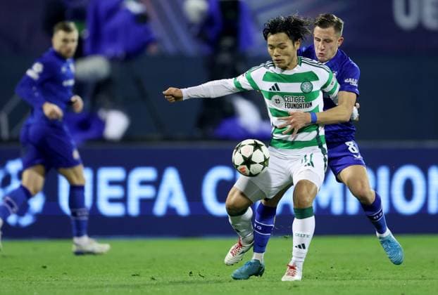 GNK Dinamo v Celtic FC - UEFA Champions League 2024 25 League Phase MD6 ZAGREB, CROATIA - DECEMBER 10: Reo Hatate of Celtic in action during UEFA Champions League League Phase MD6 match between Dinamo Zagreb and Celtic at Stadion Maksimir on December 10, 2024 in Zagreb, Croatia.  SanjinxStrukic PIXSELL