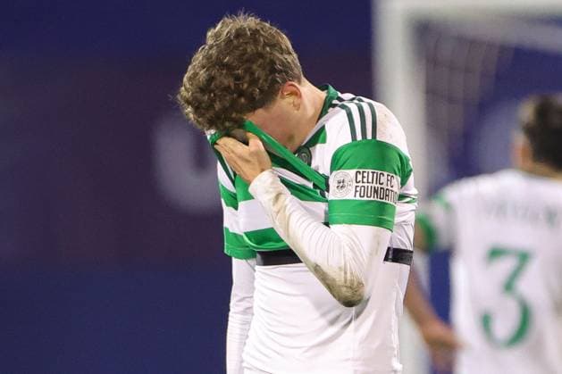 Arne Engels of Celtic shows a look of dejection at full-time Dinamo Zagreb v Celtic, UEFA Champions League, Group Stage, Football, Maksimir Stadium, Zagreb, Croatia, UK - 10 Dec 2024 EDITORIAL USE ONLY No use with unauthorised audio, video, data, fixture lists, club league logos or live services. Online in-match use limited to 120 images, no video emulation. No use in betting, games or single club league player publications.  Copyright: xNikolaxKrstic Shutterstockx 14984446dg