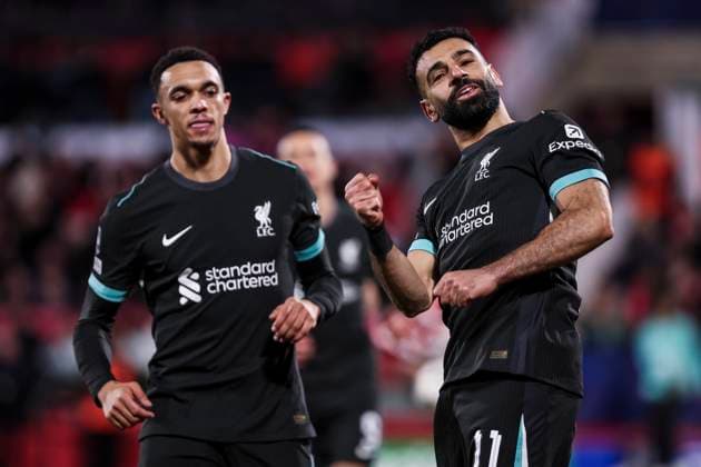 December 10, 2024, Girona, Girona, SPAIN: Mohamed Salah of Liverpool FC celebrates a goal during the UEFA Champions League 2024 25 League Phase MD6, match between Girona FC and Liverpool FC at Estadi de Montilivi on December 10, 2024 in Girona, Spain. Girona SPAIN - ZUMAa181 20241210_zaa_a181_104 Copyright: xJavierxBorregox