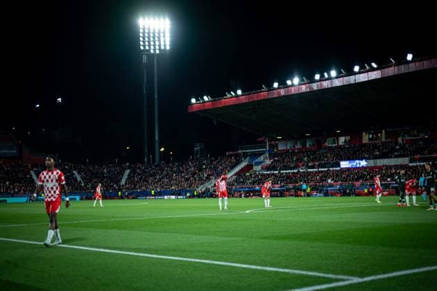 CALCIO - UEFA Champions League - Girona vs Liverpool Yaser Asprilla (Girona FC) seen during a UEFA Champions League match between Girona FC and Liverpool FC at Estadi MunicPhoto by IPA ABACAPRESS.COMl de Montilivi in Girona, Girona, Spain, on December 10 2024. Photo by Felipe Mondino Girona Spain  Copyright: xIPAxSport ABACAx