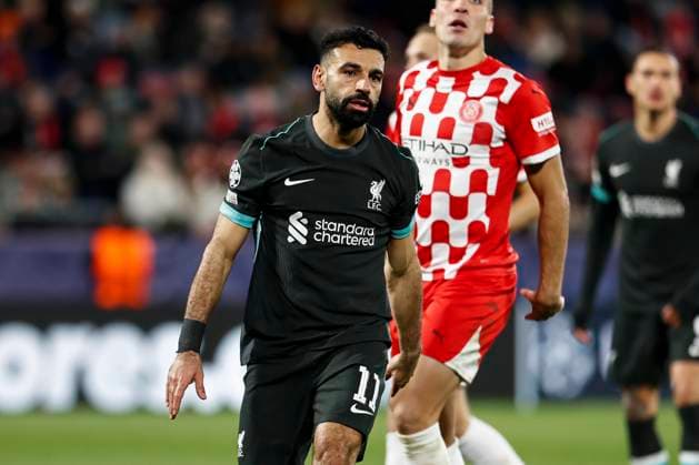 December 10, 2024, Girona, Girona, SPAIN: Mohamed Salah of Liverpool FC gestures during the UEFA Champions League 2024 25 League Phase MD6, match between Girona FC and Liverpool FC at Estadi de Montilivi on December 10, 2024 in Girona, Spain. Girona SPAIN - ZUMAa181 20241210_zaa_a181_139 Copyright: xIrinaxR.xHipolitox