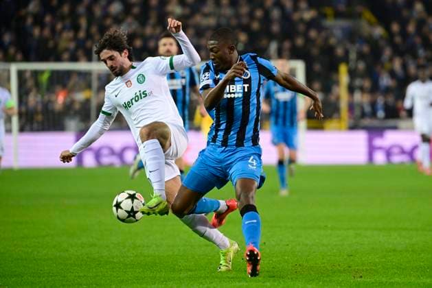 Club Brugge v Sporting CP - UEFA Champions League BRUGGE, BELGIUM - DECEMBER 10 : Trincao Francisco forward of Sporting CP and Ordonez Joel defender of Club Brugge during the UEFA Champions League 2024 25 League Phase MD6 match between Club Brugge and Sporting CP on December 10, 2024 in Brugge, Belgium, 10 12 2024 Brugge Belgium  Copyright: xPeterxDexVoechtx