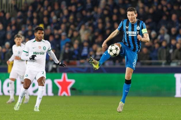 Club s Hans Vanaken pictured in action during a soccer game between Belgian Club Brugge KV and Portuguese club Sporting CP, Tuesday 10 December 2024 in Brugge, on the sixth day of the UEFA Champions League league phase. KURTxDESPLENTER  x107894341x