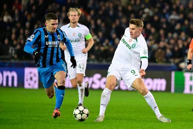 Club Brugge v Sporting CP - UEFA Champions League BRUGGE, BELGIUM - DECEMBER 10 : Tzolis Christos forward of Club Brugge and Gyokeres Viktor forward of Sporting CP during the UEFA Champions League 2024 25 League Phase MD6 match between Club Brugge and Sporting CP on December 10, 2024 in Brugge, Belgium, 10 12 2024 Brugge Belgium  Copyright: xPeterxDexVoechtx