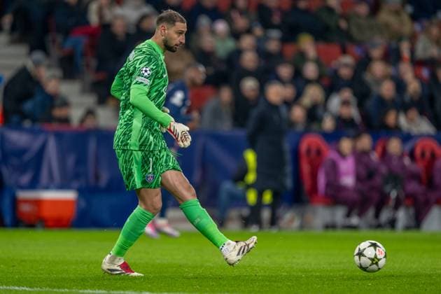 SOCCER - UEFA CL, RBS vs PSG SALZBURG,AUSTRIA,10.DEC.24 - SOCCER - UEFA Champions League, Red Bull Salzburg vs Paris Saint German. Image shows Gianluigi Donnarumma (PSG).  GEPAxpictures xWolfgangxKofler