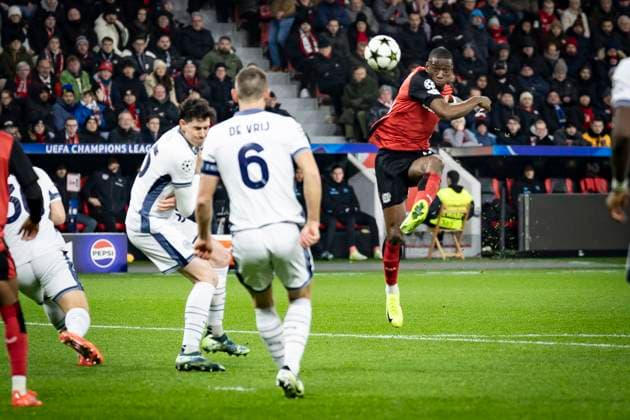 UEFA Champions League, Bayer 04 Leverkusen Inter Milan 10 12 2024 Martin Terrier Bayer 04 Leverkusen, 11 with an unsuccessful finish UEFA Champions League, Bayer 04 Leverkusen Inter Milan, Matchday 6 on 10 12 2024 at BayArena in Leverkusen Copyright: xBEAUTIFULxSPORTS AxelxKohringx